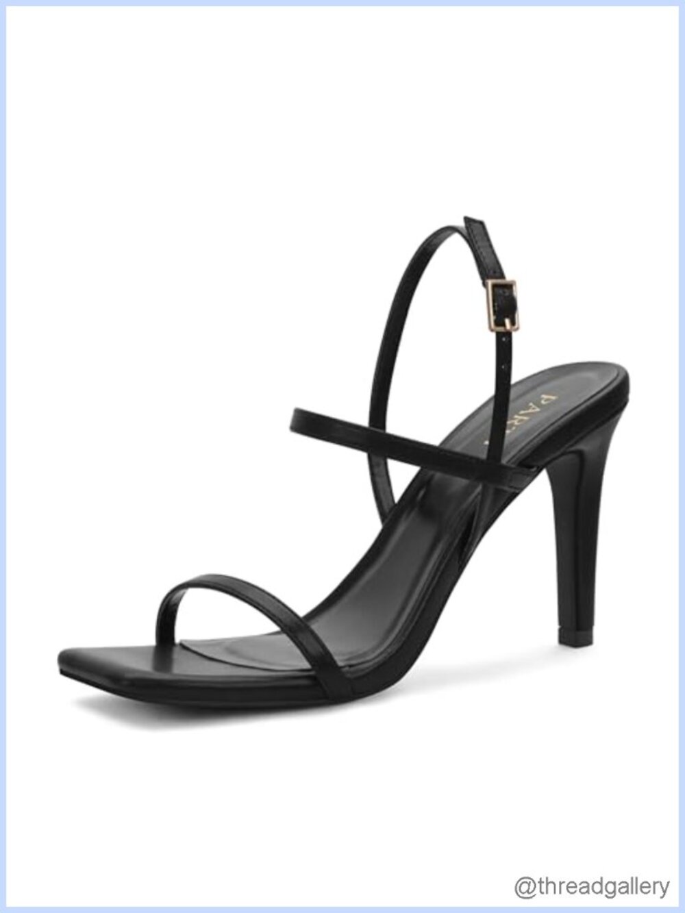 Women's Strappy Stiletto Heel Sandals Square Toe Ankle Strap Formal